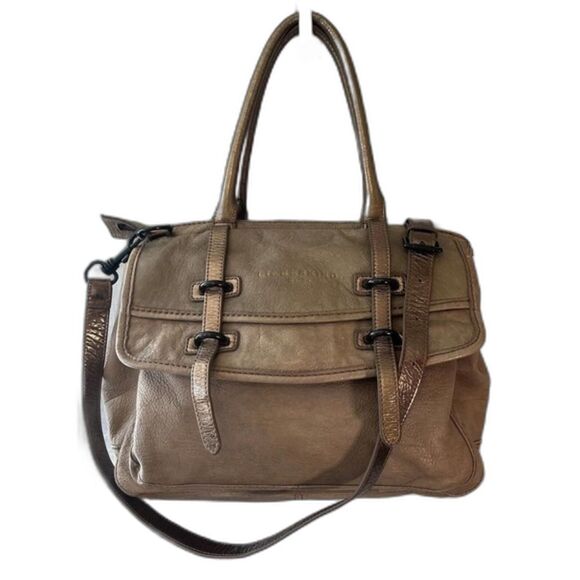 Liebeskind Berlin‎ Leather Gold Metallic Crossbody Handbag Tote Satchel - Picture 2 of 10